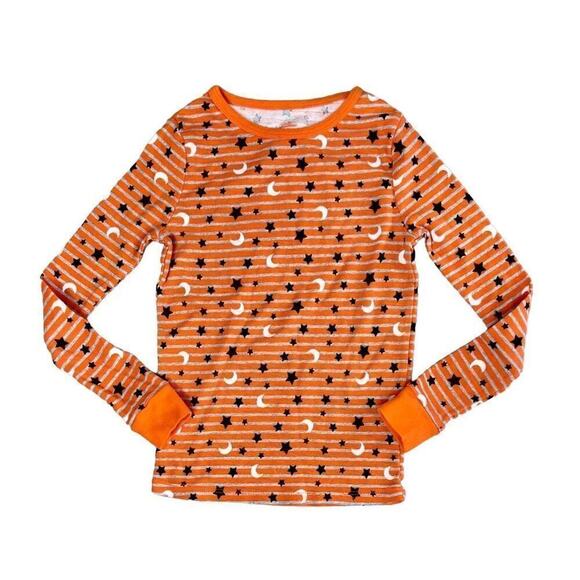 Celebrate Halloween Orange Stripe Moon Stars Sleepwear Pajama Pant Set 7 Spooky - Picture 3 of 12